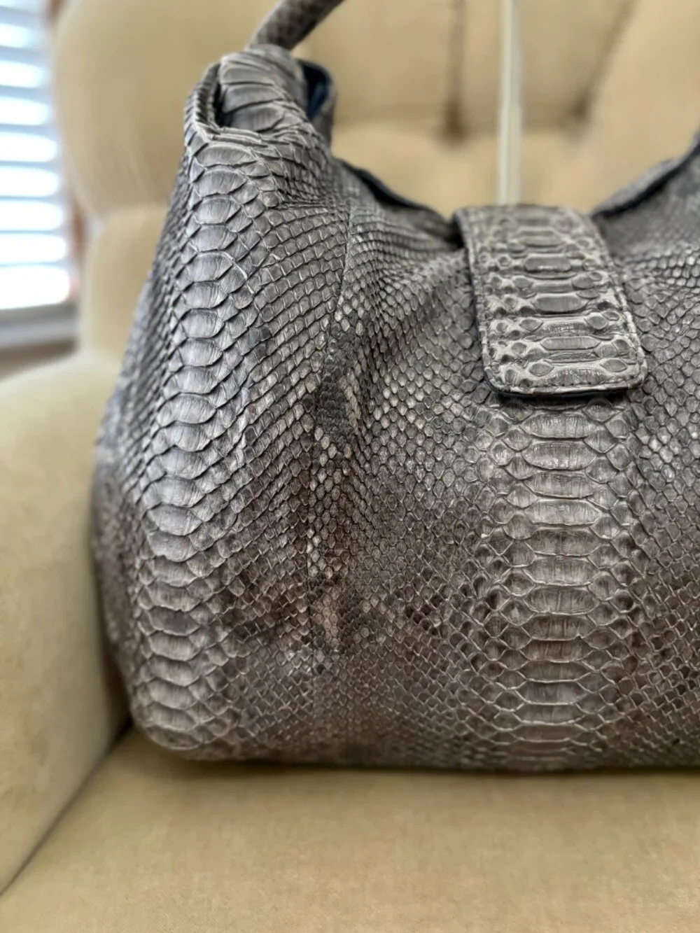Auth BYRON NEW YORK Genuine Python Large Slouchy Hobo Bag...GORGEOUS!